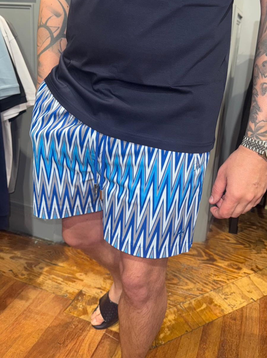 Mosquito Zig-Zag Shorts - Blue/Navy